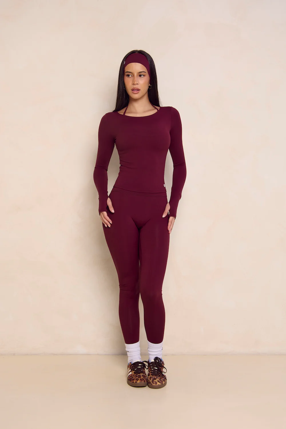Astoria Airvíve Boat Neck Long Sleeve - Burgundy - Image 2