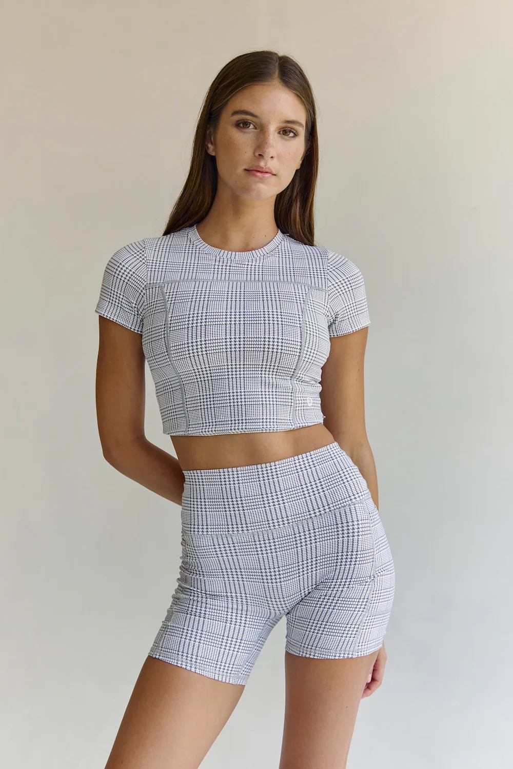 Astoria Airvíve Crop Tee - Grey Plaid - Image 3
