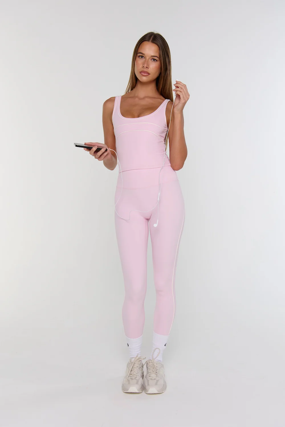 Astoria Airvíve Full Length Legging - Pink/Cream - Image 3