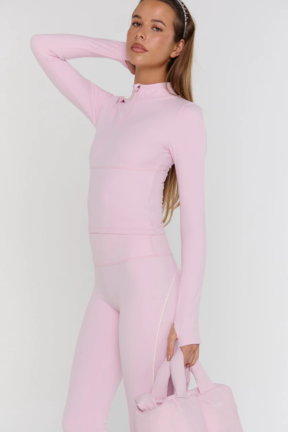Astoria Airvíve Half Zip Jacket - Pink/Cream - Image 4