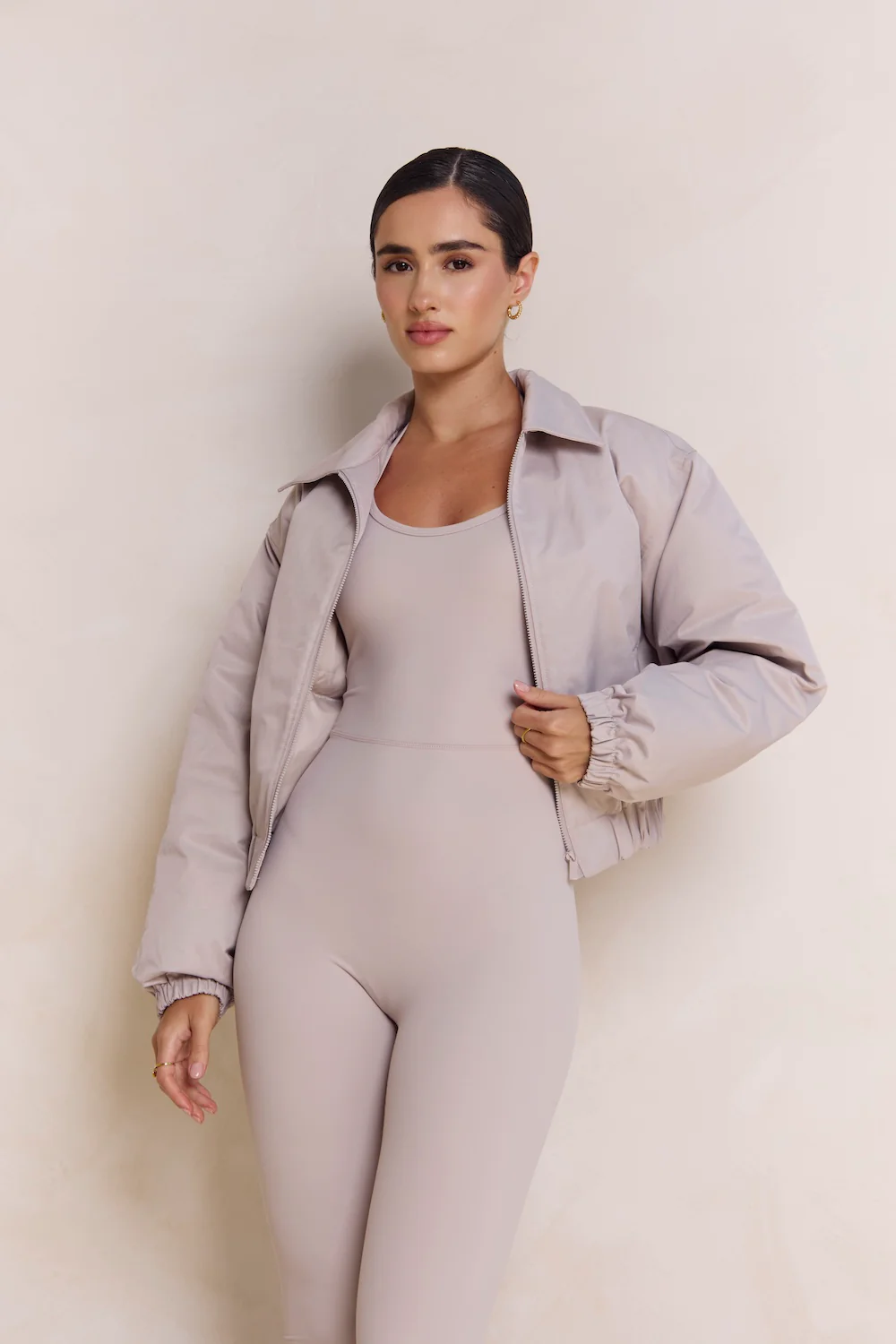 Astoria Bomber Jacket - Ash Grey - Image 5