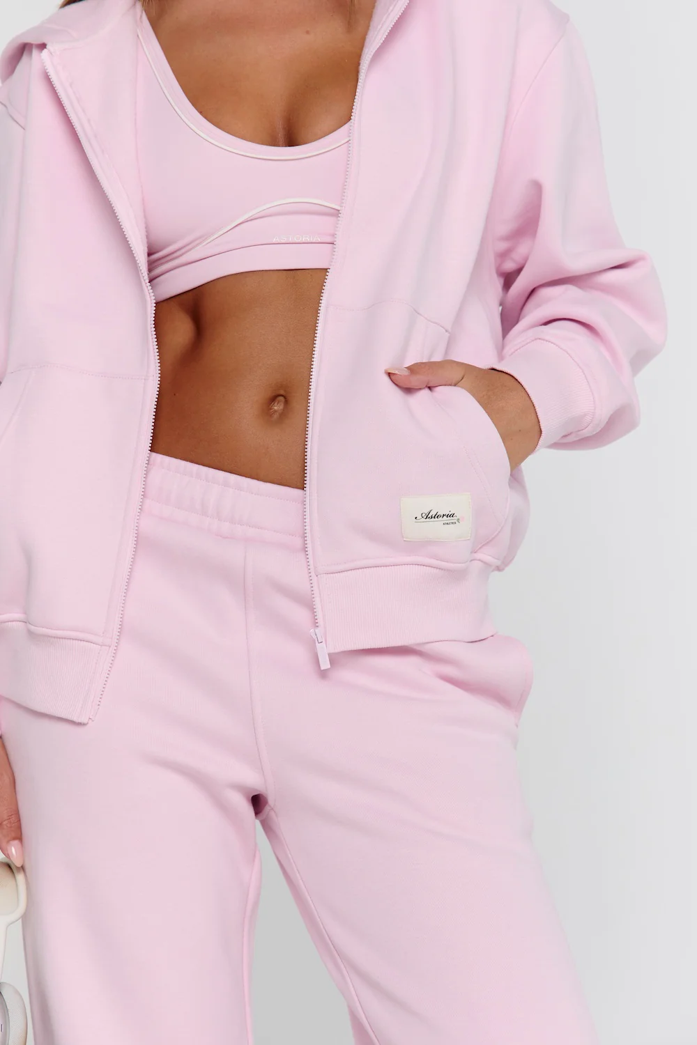 Astoria FormFleece Zip Hoodie - Powder Pink - Image 6
