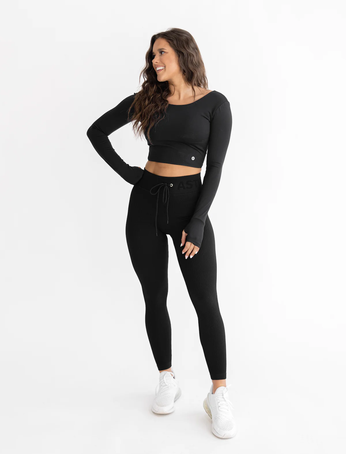 Astoria LIVE LUXE Crossed Sleeve Crop - Black - Image 4