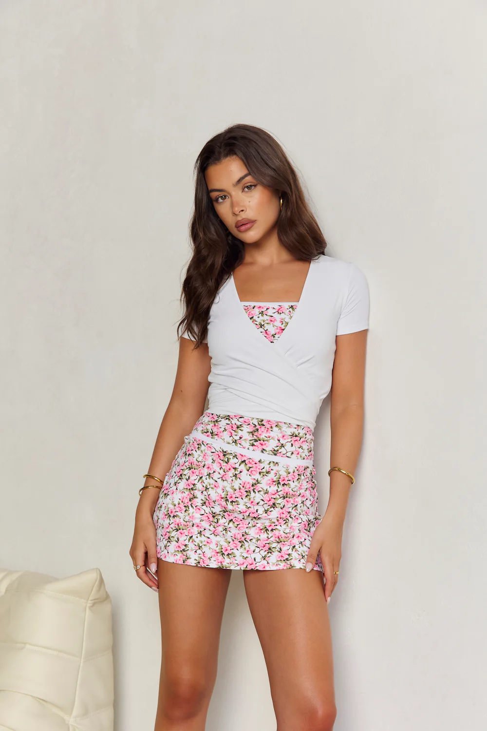 Astoria LIVE LUXE Wrap Quarter-Sleeve Crop - White - Image 8