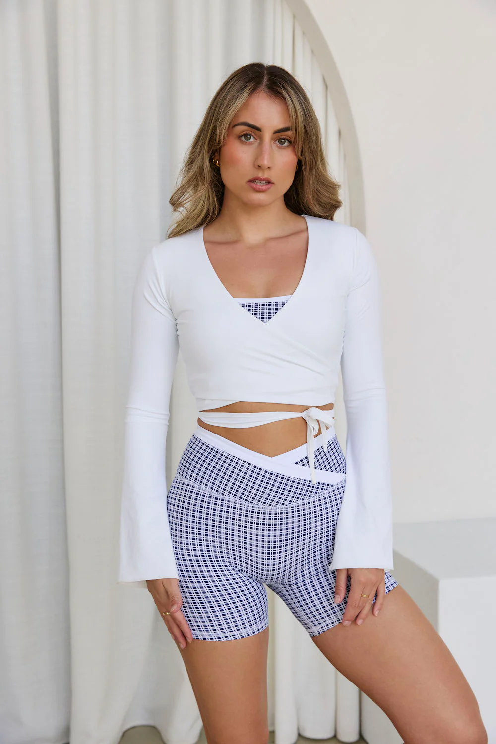 Astoria LIVE LUXE Wrap Sleeved Crop - White - Image 3
