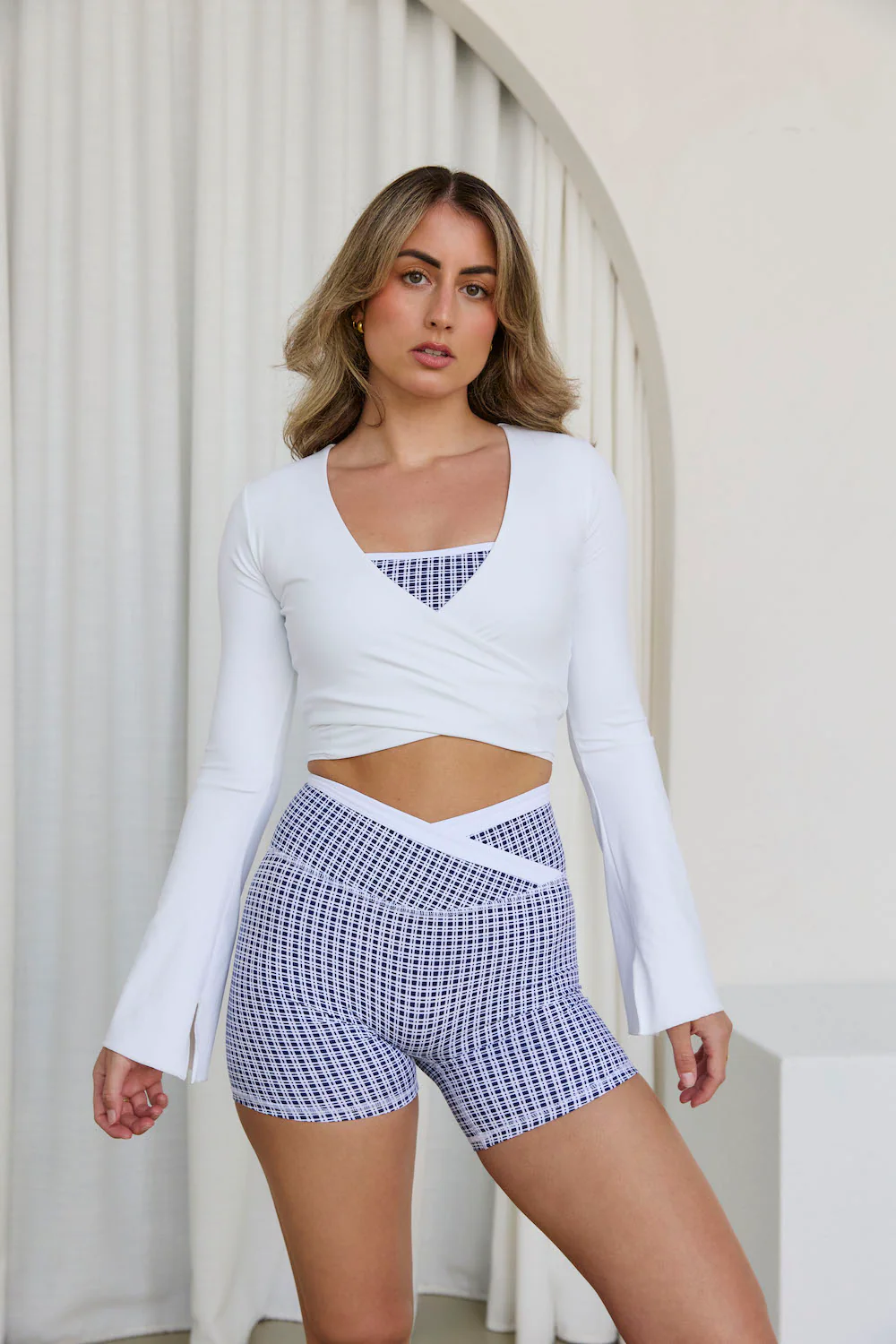 Astoria LIVE LUXE Wrap Sleeved Crop - White - Image 5