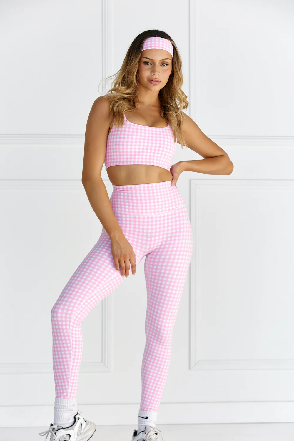 Astoria LUXE BALANCE Full Length Legging - Pink Gingham - Image 5