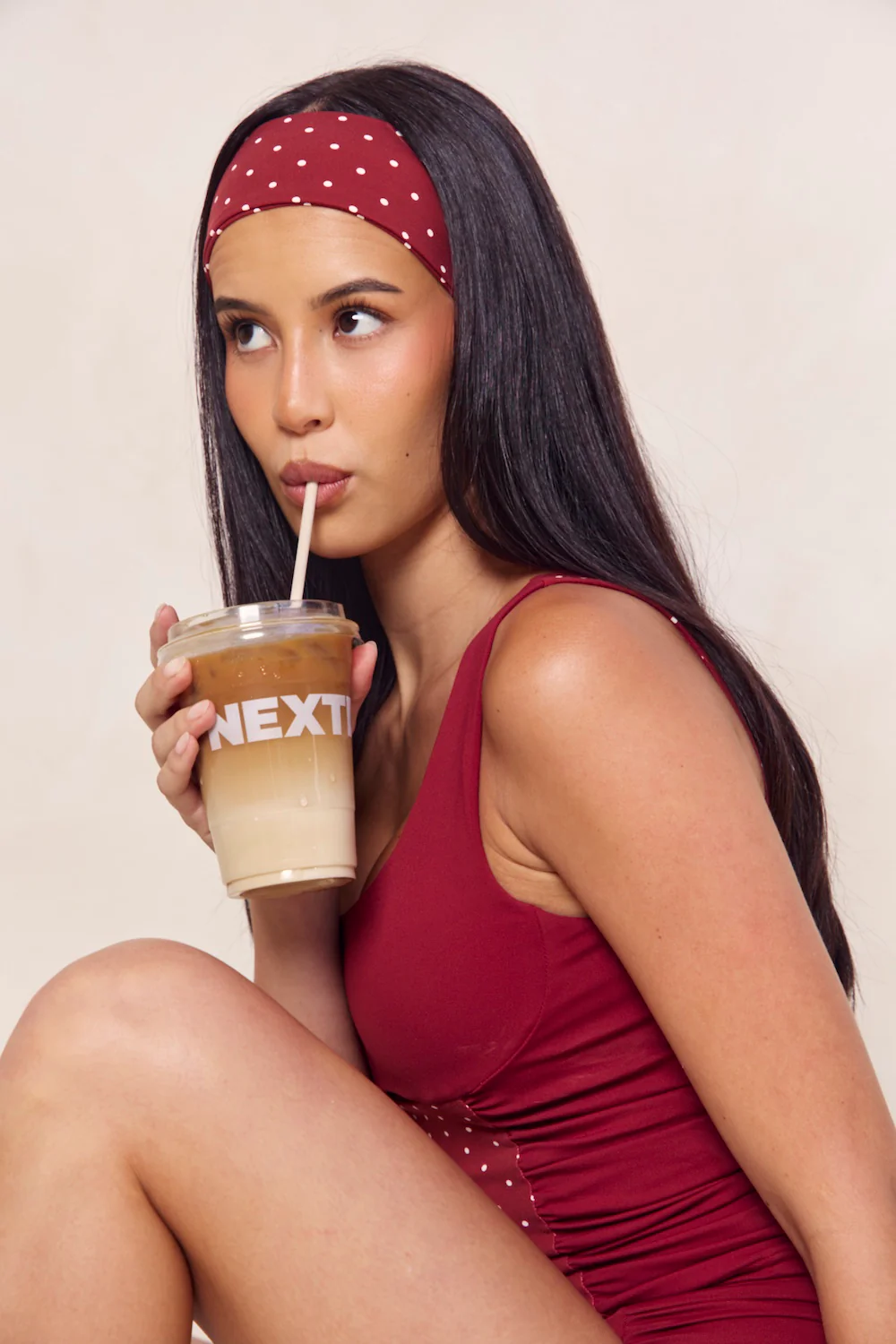 Astoria LUXE BALANCE Headband - Merlot Polka - Image 3