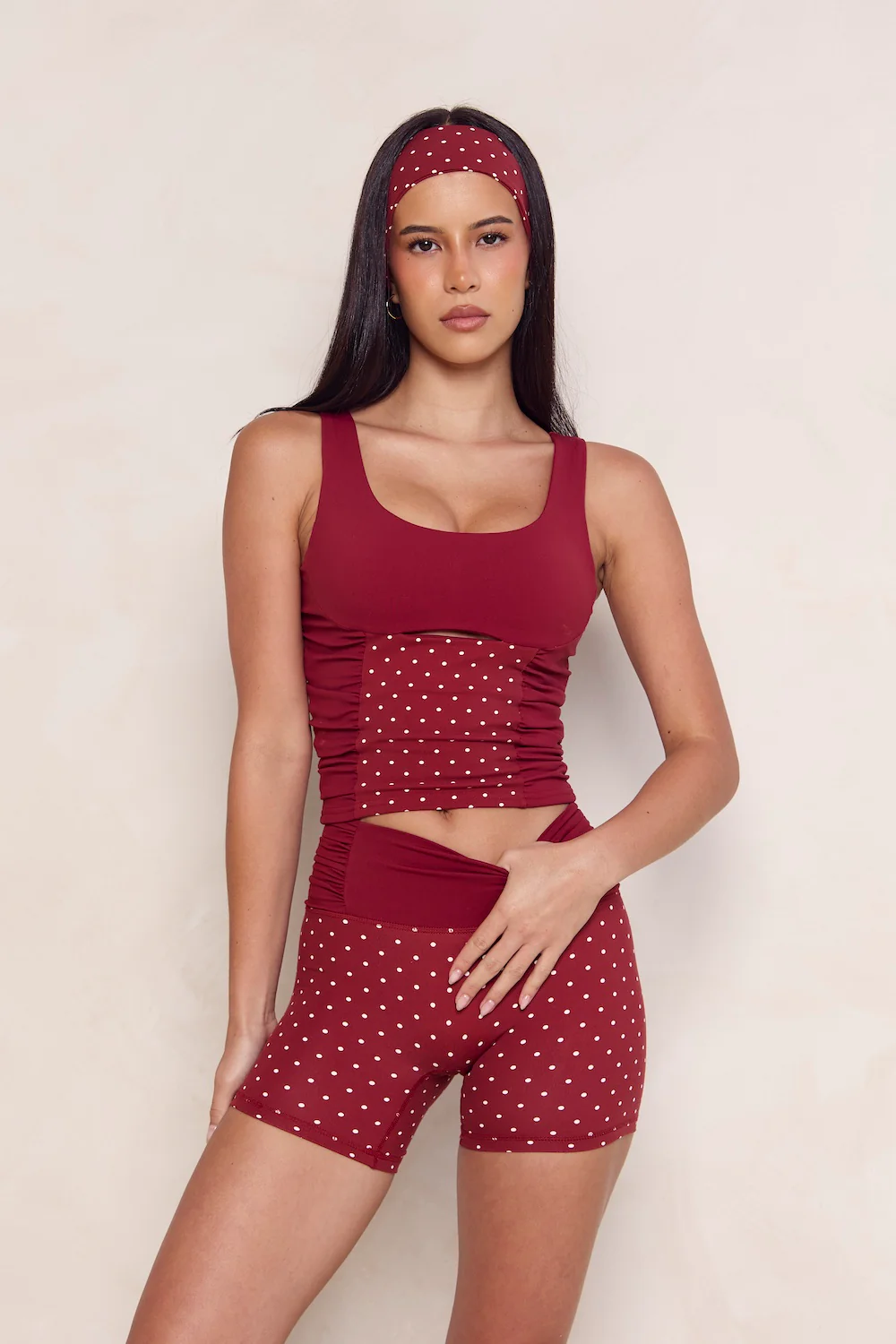 Astoria LUXE BALANCE Headband - Merlot Polka - Image 4