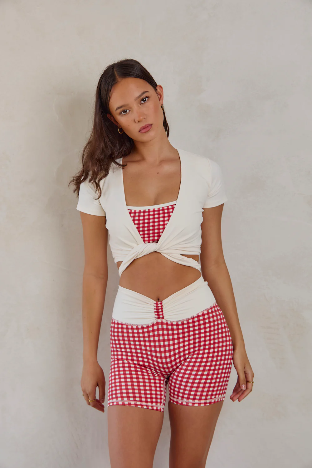 Astoria LUXE BALANCE Minimalist Sports Bra - Red Gingham - Image 10
