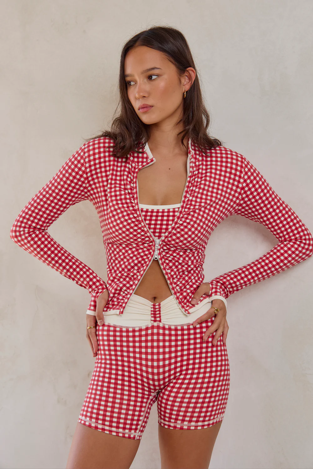 Astoria LUXE BALANCE Minimalist Sports Bra - Red Gingham - Image 9
