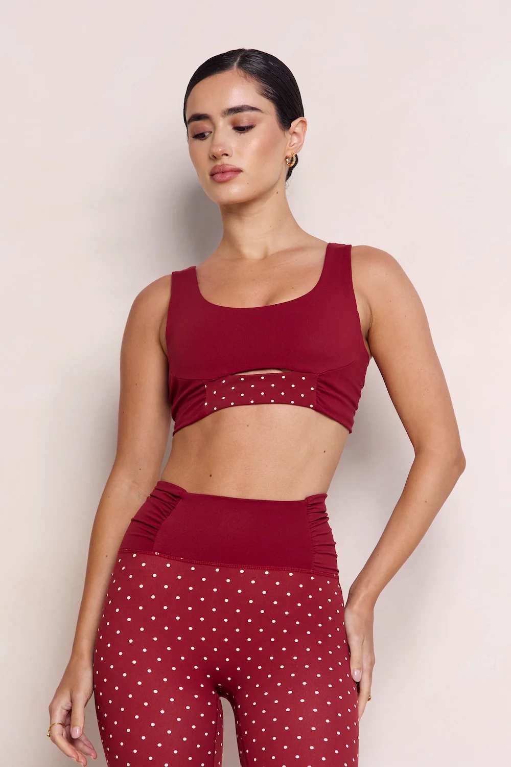 Astoria LUXE BALANCE Ruched Capri - Merlot Polka - Image 6