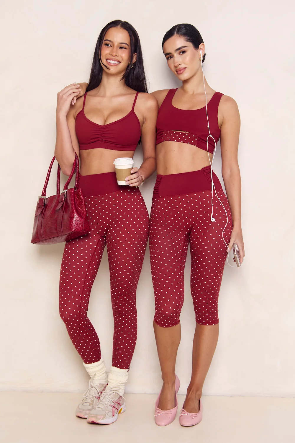 Astoria LUXE BALANCE Ruched Legging - Merlot Polka - Image 8
