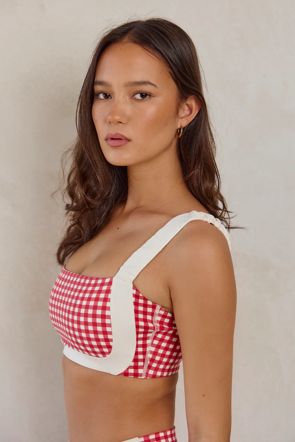 Astoria LUXE BALANCE Ruched Sports Crop - Red Gingham - Image 4