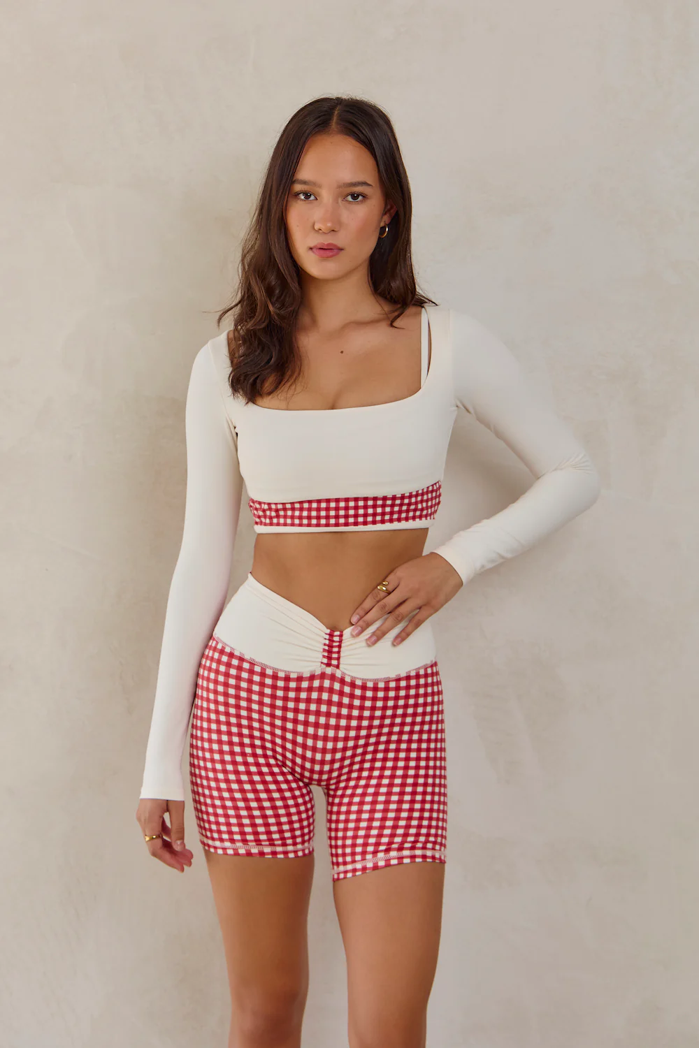 Astoria LUXE BALANCE Squareneck Sleeved Crop - Cream - Image 7