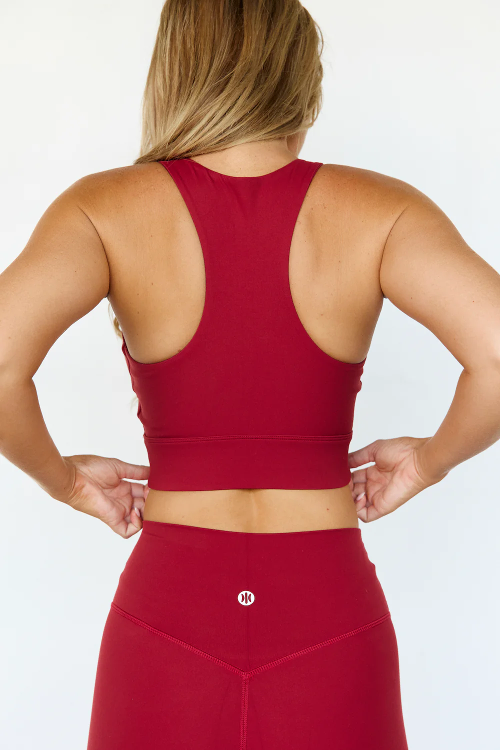 Astoria LUXE BALANCE V-Neck Sports Crop - Dark Cherry - Image 2