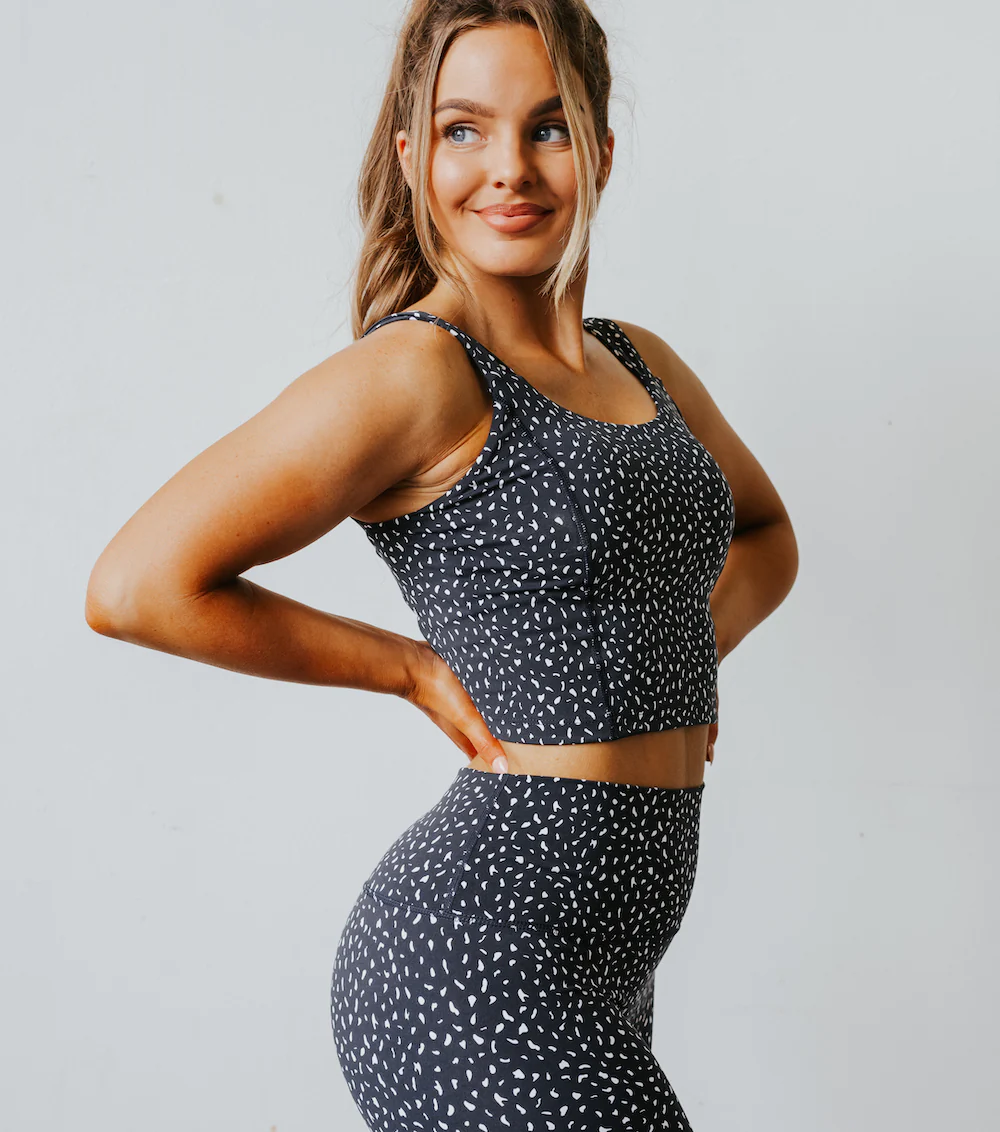 Astoria LUXE IGNITE Sports Crop - Black Speckle - Image 4