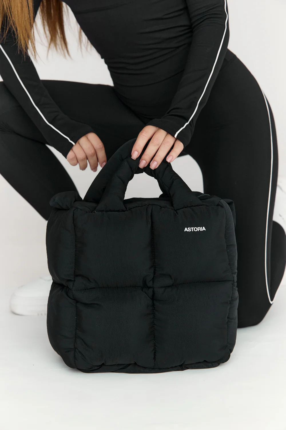Astoria Puffer Tote Bag - Black - Image 3