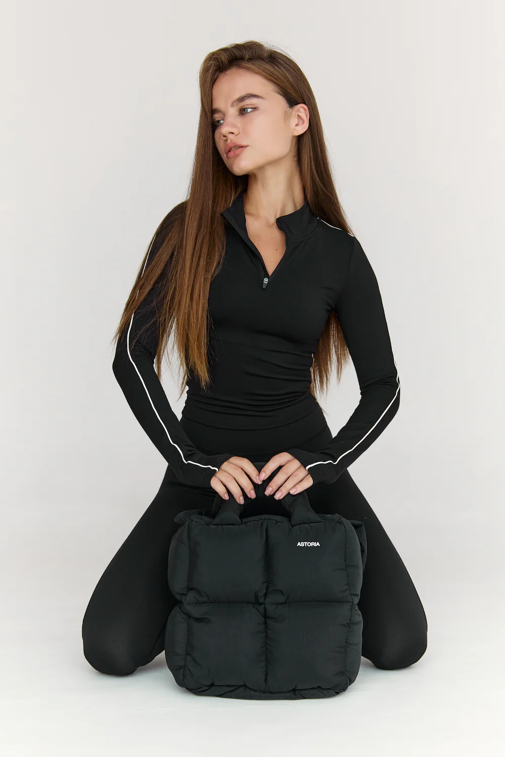 Astoria Puffer Tote Bag - Black - Image 4