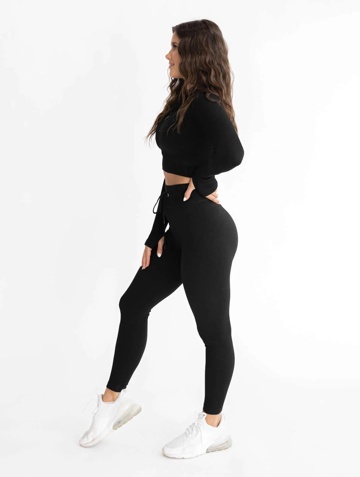 Astoria Seamless Ribbed Series Legging - Black - Image 3