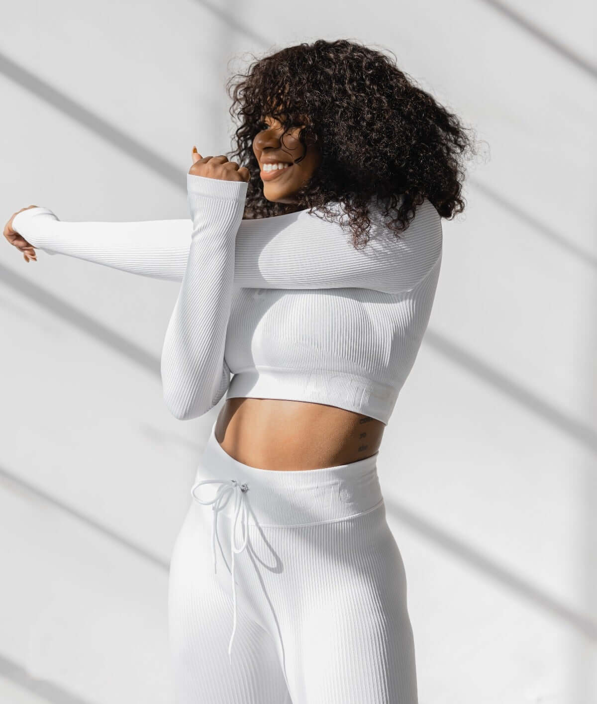 Astoria Seamless Ribbed Series Legging - White - Image 5